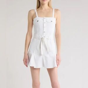 7 For All Mankind Flounce Hem Denim Mini Dress